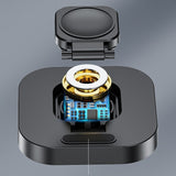 Încărcător wireless Apple Watch în poziție pliată, portabil pentru călătorii, culoare neagră