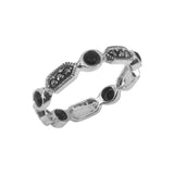 Inel Argint 925 Circular cu Marcasite si Zirconii, Marime 54 - vivimall.ro
