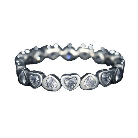 Inel Argint 925 Circular Inimi cu  Pietre M53 - vivimall.ro