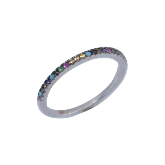 Inel Argint 925 cu Minizirconii Colorate, Marime 52 - vivimall.ro