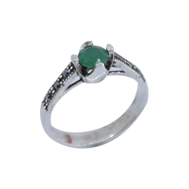 Inel Argint 925 cu Zirconiu si Marcasite, Marime 54 - vivimall.ro