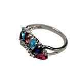 Inel Argint 925, Diadema Cu Pietre Colorate Roz M 51