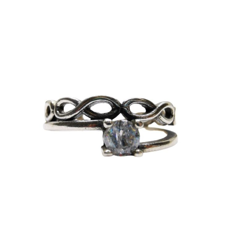 Inel, Jolie Silver, Argint 925 Impletit cu Piatra M 57 - vivimall.ro