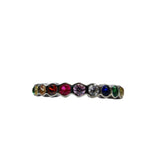 Inel din Argint 925 Fagure cu Zirconii Colorate M51 - vivimall.ro