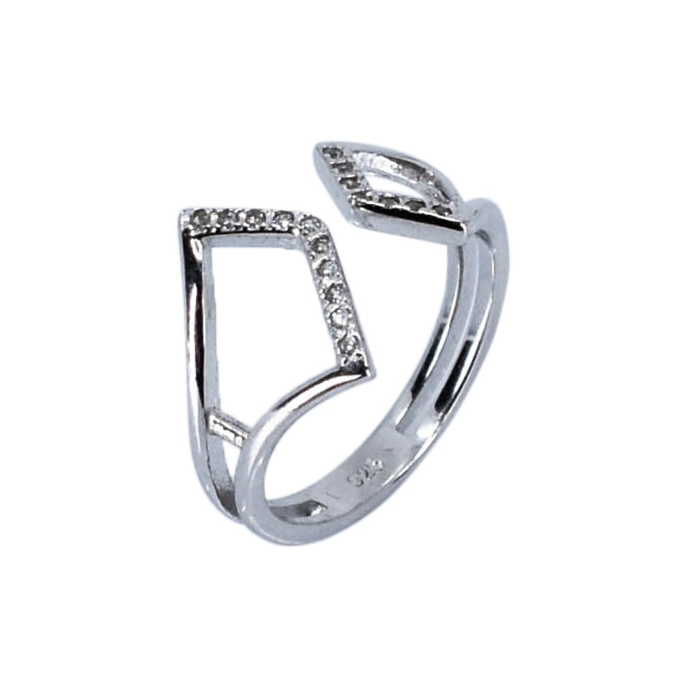 Inel Disconnected din Argint 925, Romb, 49 mm - vivimall.ro