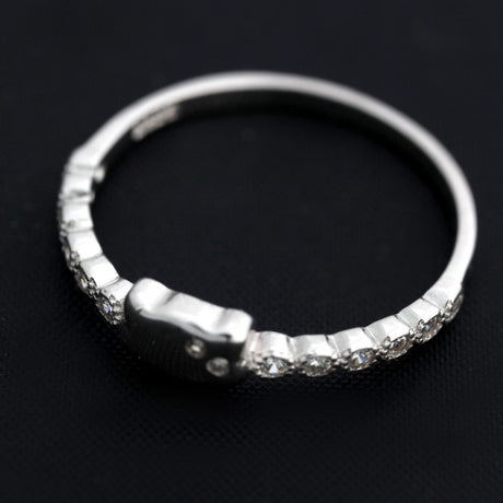 Inel Pisicuta din Argint 925 cu Zirconii, marimea 54 - vivimall.ro