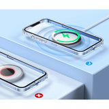 Inel Magnetic incarcare fara fir, montare auto, MagSafe Silicone pentru Apple iPhone 12 / 13 / 14, Negru - vivimall.ro