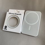 Inel Magnetic MagSafe Silicone pentru Apple iPhone seria 12 / 13 / 14 Alb - vivimall.ro