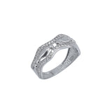 Inel tip verigheta cu zirconii, Argint 925, marimea 54 - vivimall.ro