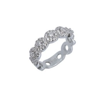 Inel tip verigheta din Argint 925, cu cercuri si pietre, marimea 54 - vivimall.ro