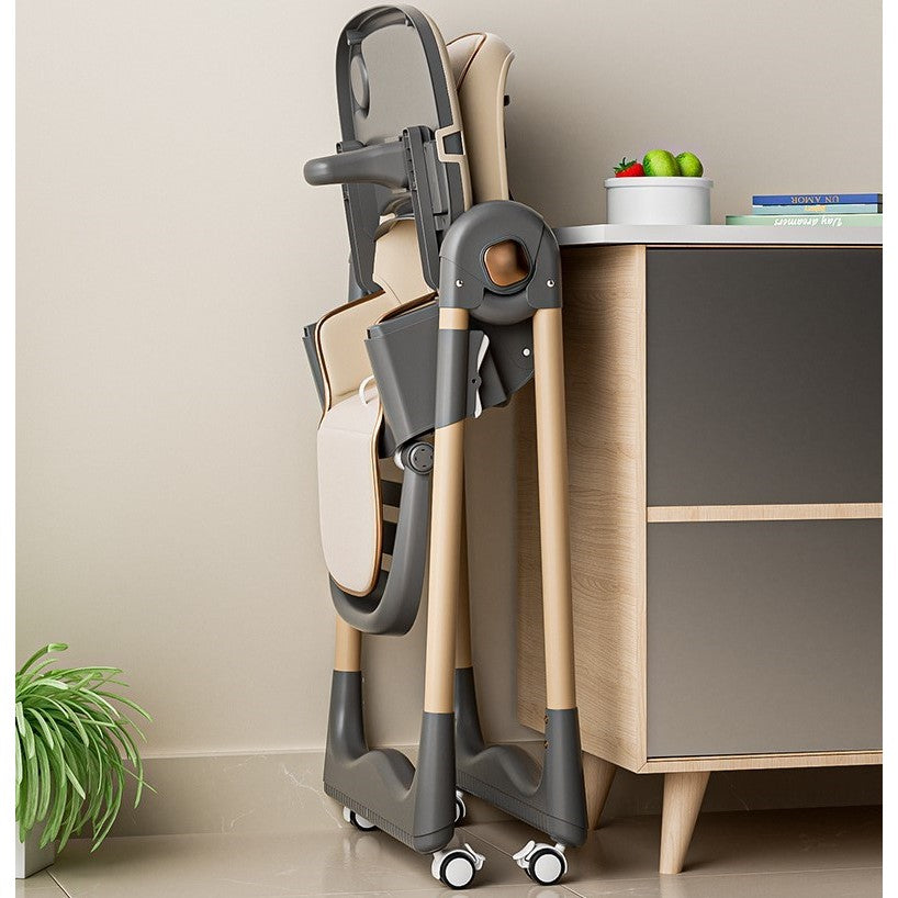 Scaun de Masa pentru Bebelusi si Copii, Flippy, 2 Tavite si Husa Detasabile, Multifuncțional, Stabil, Centura de Siguranta, Inaltime Ajustabila, Spatar Reglabil Moale, Cos de Depozitare, 100x50x80cm, de la 6 Luni, Crem - vivimall.ro