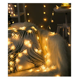 Karácsonyi installáció, 1,5 méter, 10 LED csillagdísszel, hosszú USB, rézhuzal, lineáris, beltéri/kültéri