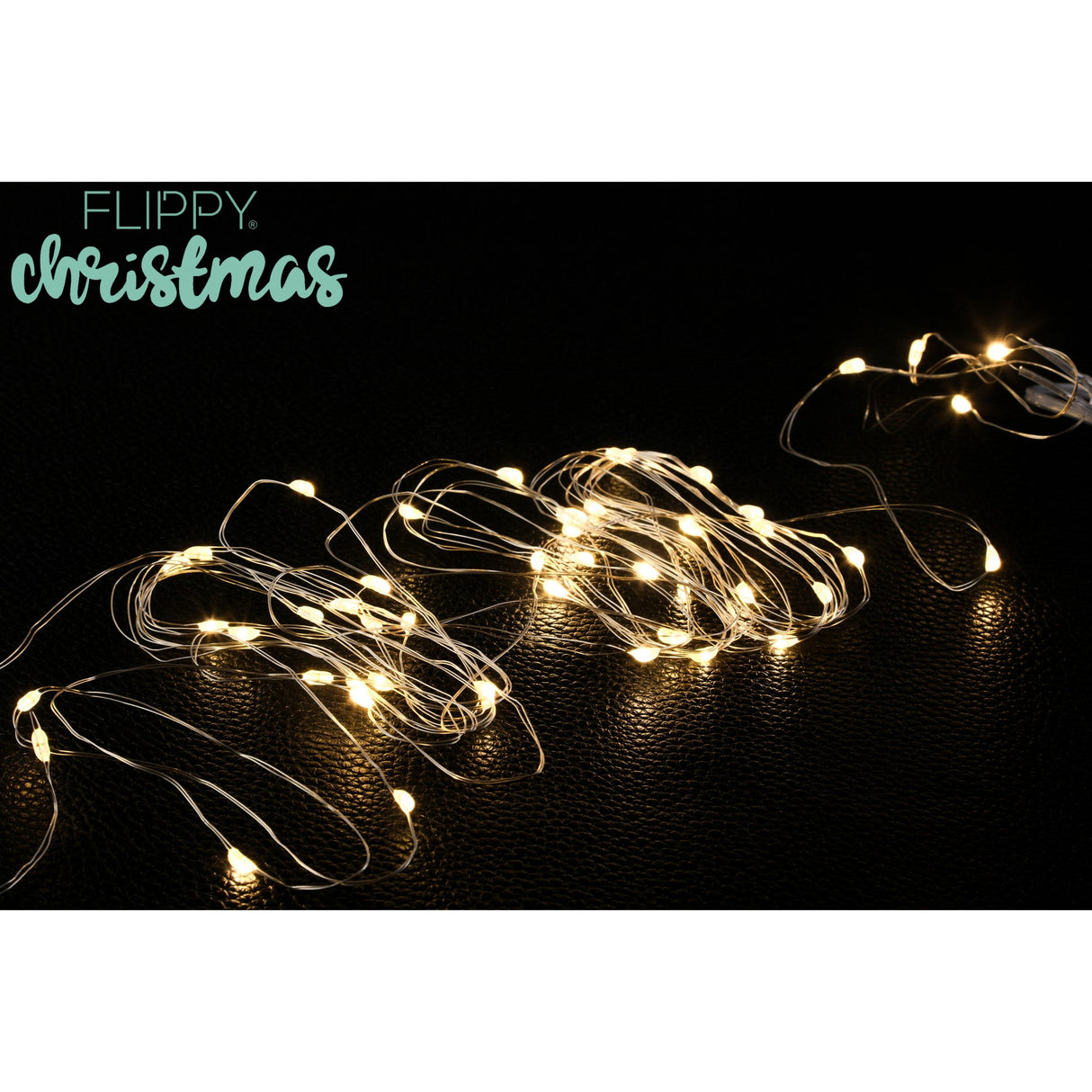 Karácsonyi installáció, Lineáris, 1 M, Elemek, 10 LED, Rézdrót, Beltéri/Kültéri