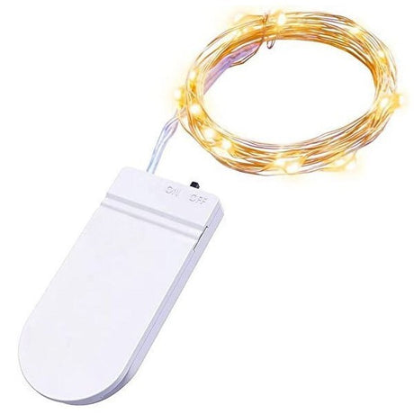 Karácsonyi installáció, 1 méter, 10 LED, elemekkel, rézhuzal, lineáris, beltéri/kültéri