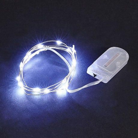 Instalatie Craciun, 1 metru, 10 LED-uri, Alb Rece, cu baterii, fir cupru, liniar, interior/exterior, Vivimall - vivimall.ro