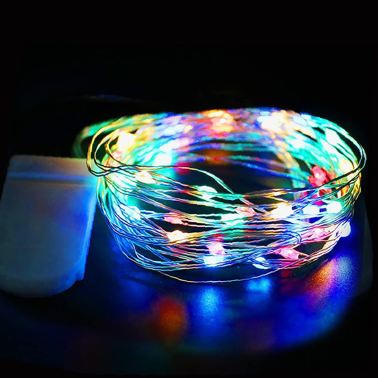Karácsonyi installáció, 1 méter, 10 LED, elemekkel, cinkötvözet huzal, lineáris, beltéri/kültéri 