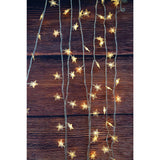 Instalatie Craciun, 10 M, 100 de LED-uri, alb-cald, model cu stelute, liniara, cu baterie, interior/exterior, Vivimall - vivimall.ro