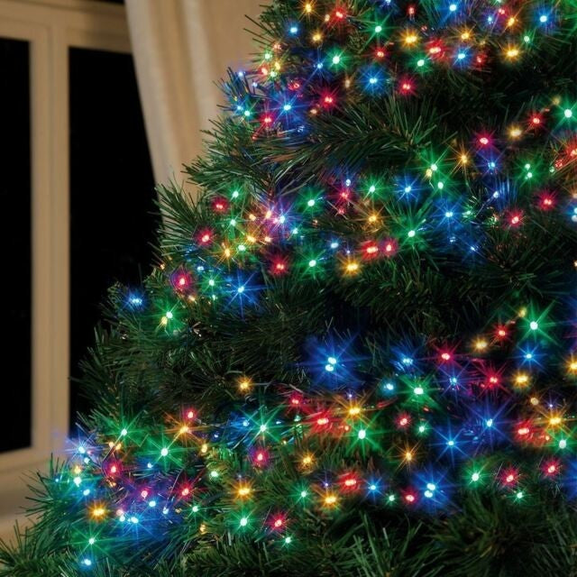 Karácsonyi installáció, 10 M, 100 LED, Lineáris, Többszínű, 8 Fényeffektus, Transzformátor, Összeköthető, 3 M Hosszabbítókábel mellékelve, Vezeték