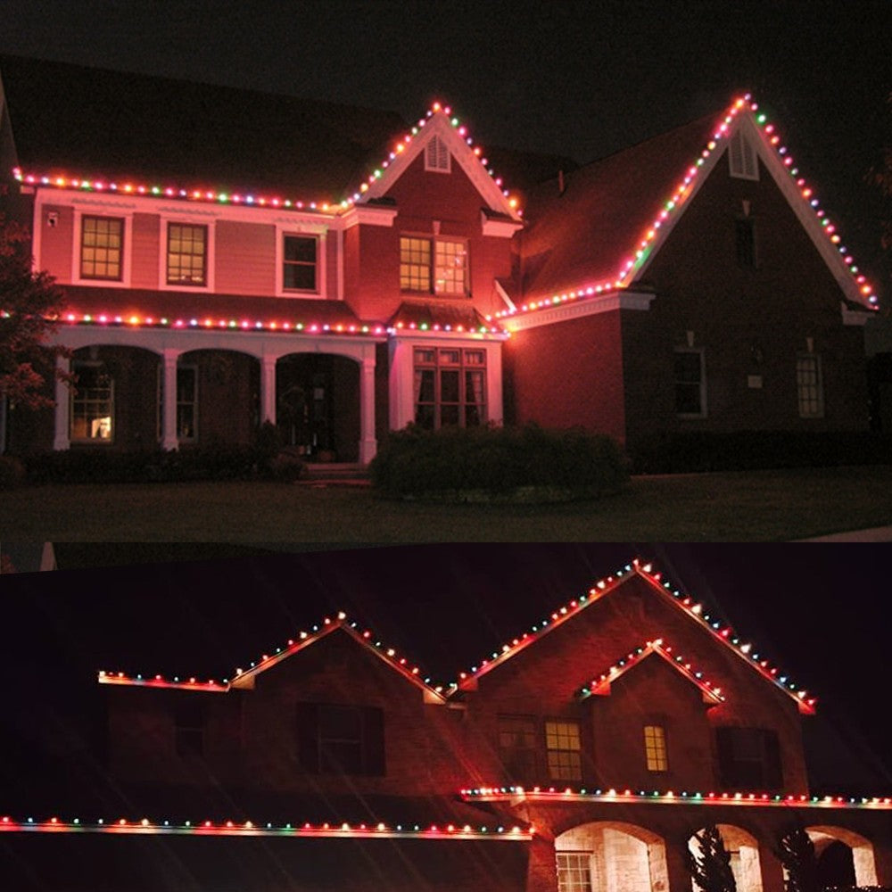 Karácsonyi installáció, 10 m, 240 LED, fénycső, transzformátor, 8 fényeffektus, szekcionált, 220 V