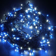 Instalatie Craciun, 10 m, 286 Led-uri ,Franjuri, Albastru, Flash, Transformator cu telecomanda, Interconectabila, Prelungitor 3 m inclus, Fir Negru, Vivimall - vivimall.ro