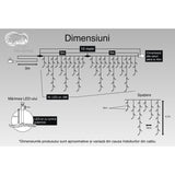 Instalatie Craciun, 10 M, 286 Led-Uri,Franjuri, Flash, Transformator Cu Telecomanda, Interconectabila, Prelungitor 3 M Inclus, Fir Negru