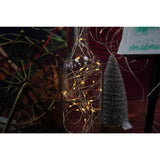 Instalatie Craciun, 10 metri, 100 de LED-uri, alb cald, cu energie solara, fir de cupru, liniar, interior/exterior, Vivimall - vivimall.ro