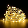 Instalatie de Craciun, Vivimall, Decoratiune de Craciun, 100 Beculete LED, cu Baterii si Telecomanda, cu 8 Functii, Lungime 10 m, Alb cald - vivimall.ro