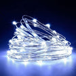 Instalație Crăciun 100 LED alb rece, 10 m, cu telecomandă și baterii – vedere de ansamblu