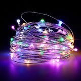 Karácsonyi installáció, 10 méter, 100 LED, elemekkel és 8 funkciós távirányítóval