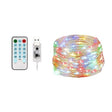 Instalație Crăciun exterior 10 metri, 100 LED-uri RGB multicolor cu fir cupru, vedere de ansamblu