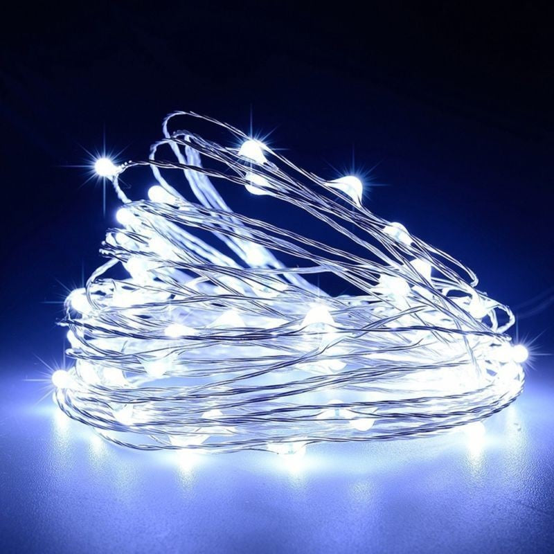 Karácsonyi installáció, 10 méter, 100 LED, USB, 8 funkciós távirányító, menő