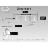Instalatie Craciun, 115 m, 1150 Led-uri ,Liniara, Albastru, 8 jocuri de lumini, Transformator, Interconectabila, Prelungitor 3 m inclus, Fir Transparent, Vivimall - vivimall.ro