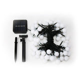 Instalatie Craciun, 12 metri, 100 de LED-uri cu ornament tip Bulb, 8 jocuri de lumini alb rece, cu energie solara, liniar, interior/exterior, Vivimall - vivimall.ro