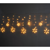 Karácsonyi installáció, 138 LED, függöny típusú, hópelyhekkel, -meleg, 2,5 m, beltéri/kültéri