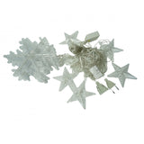 Instalatie Craciun, 138 LED-uri, tip perdea, cu fulgi de nea, alb-cald, 2.5 m, interior/exterior, Vivimall - vivimall.ro