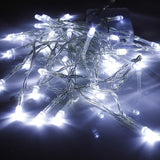 Karácsonyi installáció, 145 M, LED-ek, rojtos, hideg fehér, villanófény, tápegység, összekapcsolható, gumírozott vezeték, 220V