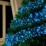 Karácsonyi installáció, 15 M, 150 LED, Lineáris, Kék, 8 Fényeffektus, Transzformátor, Összeköthető, 5 M Hosszabbítókábel mellékelve, Vezeték