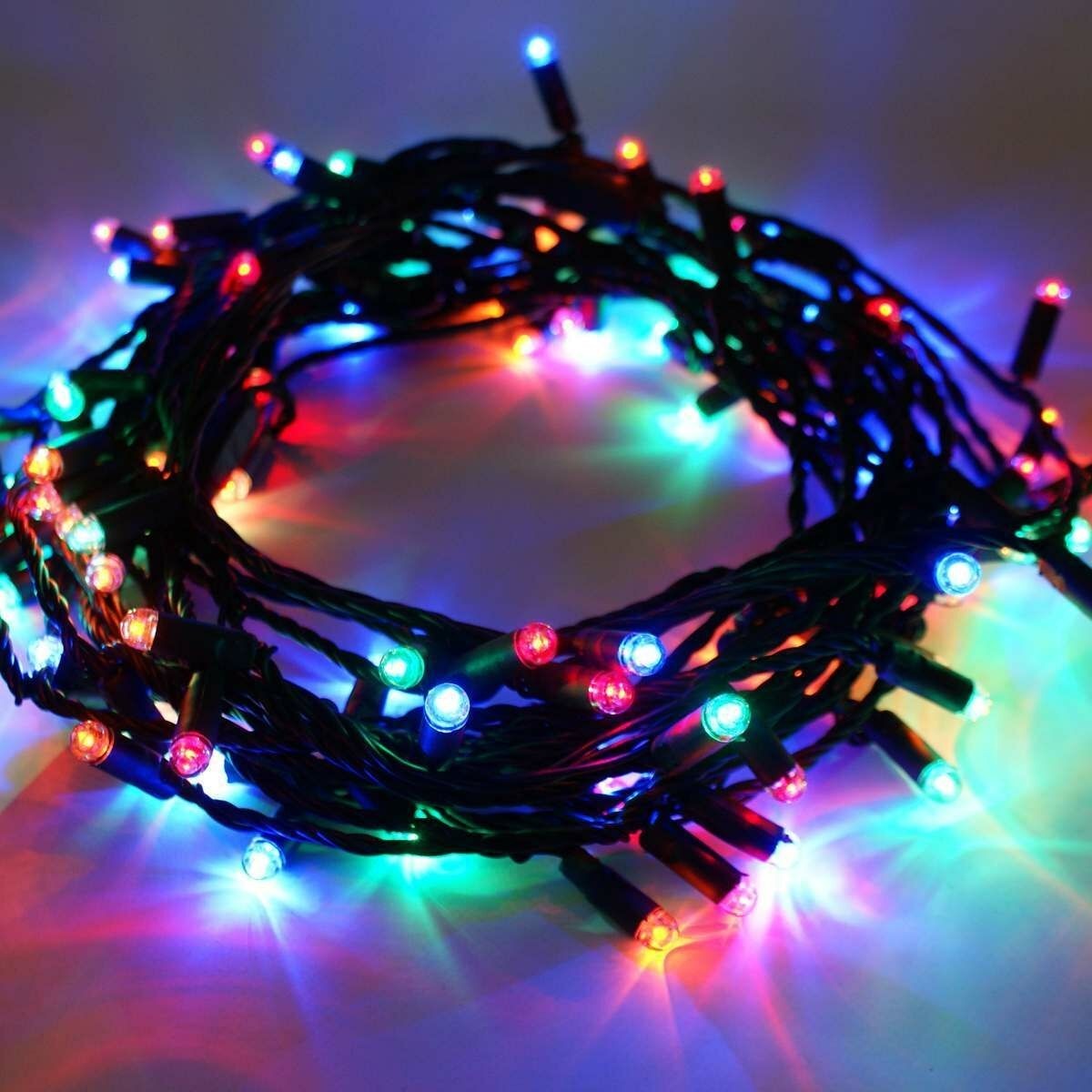 Karácsonyi installáció, 15 M, 150 LED, Lineáris, 8 fényeffektus, Transzformátor, Összeköthető, 5 M hosszabbító kábellel, Zöld vezeték