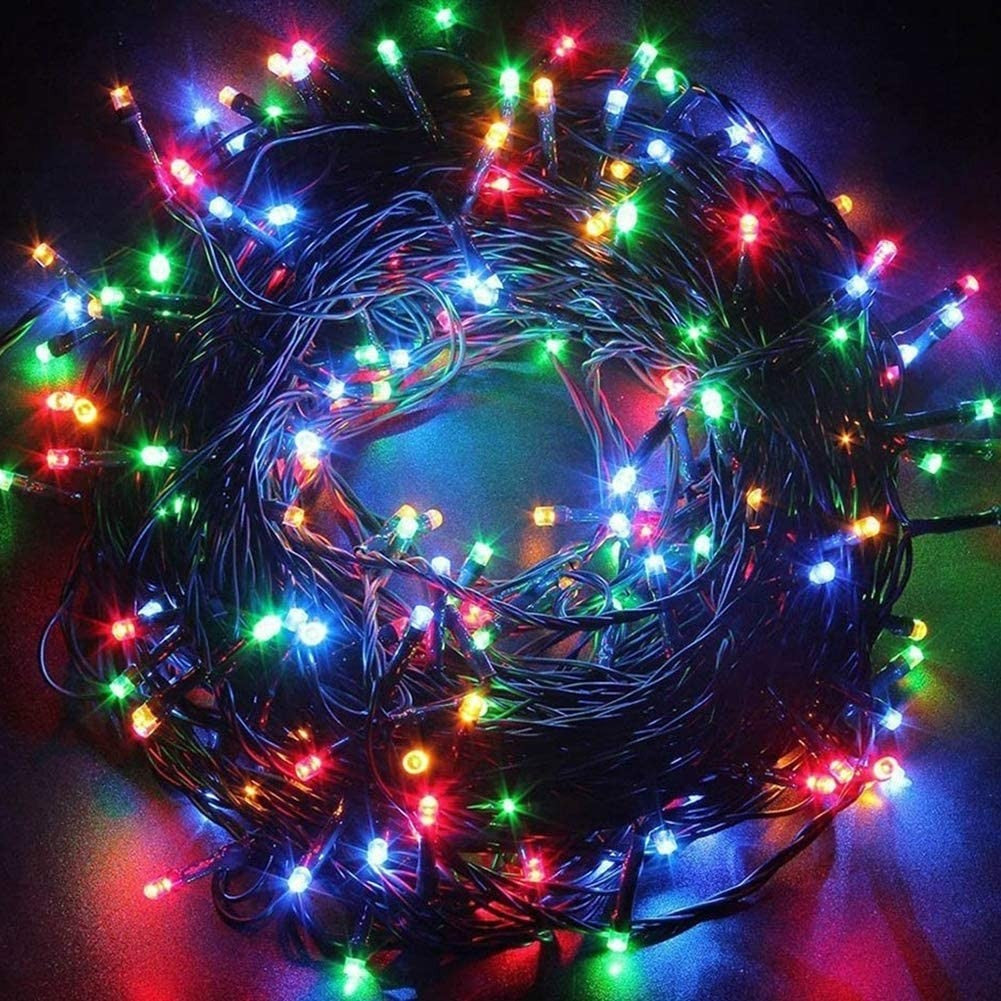 Instalatie Craciun, 15 m, 429 Led-uri ,Franjuri, Multicolor, Flash, Transformator, Interconectabila, Prelungitor 3 m inclus, Fir Transparent, Vivimall - vivimall.ro