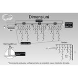 Instalatie Craciun, 15 m, 429 Led-uri ,Franjuri, Rosu / Verde/ Albastru, Flash, Transformator cu telecomanda, Interconectabila, Prelungitor 5 m inclus, Fir Negru, Flippy - vivimall.ro
