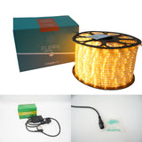 Instalatie Craciun, 16 m, 384 Led-uri ,Furtun Luminos, Alb cald, 8 jocuri de lumini, Transformator, Sectionabila, 220 V, Vivimall - vivimall.ro