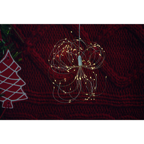 Instalatie Craciun, 180 LED-uri, alb cald, telecomanda 8 functii, cu baterii, explozie fireworks, fir cupru, interior/exterior, Vivimall - vivimall.ro