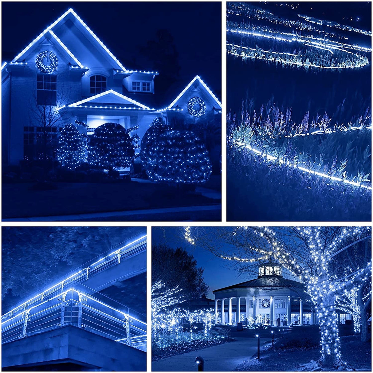 Karácsonyi installáció, 2 m, 48 LED, fénycső, hideg fehér, transzformátor, 8 fényeffektus, szekcionált, 220 V