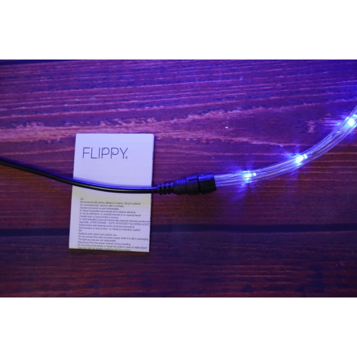 Karácsonyi installáció, 2 m, 48 LED, fénycső, transzformátor, 8 fényeffektus, szekcionált, 220 V