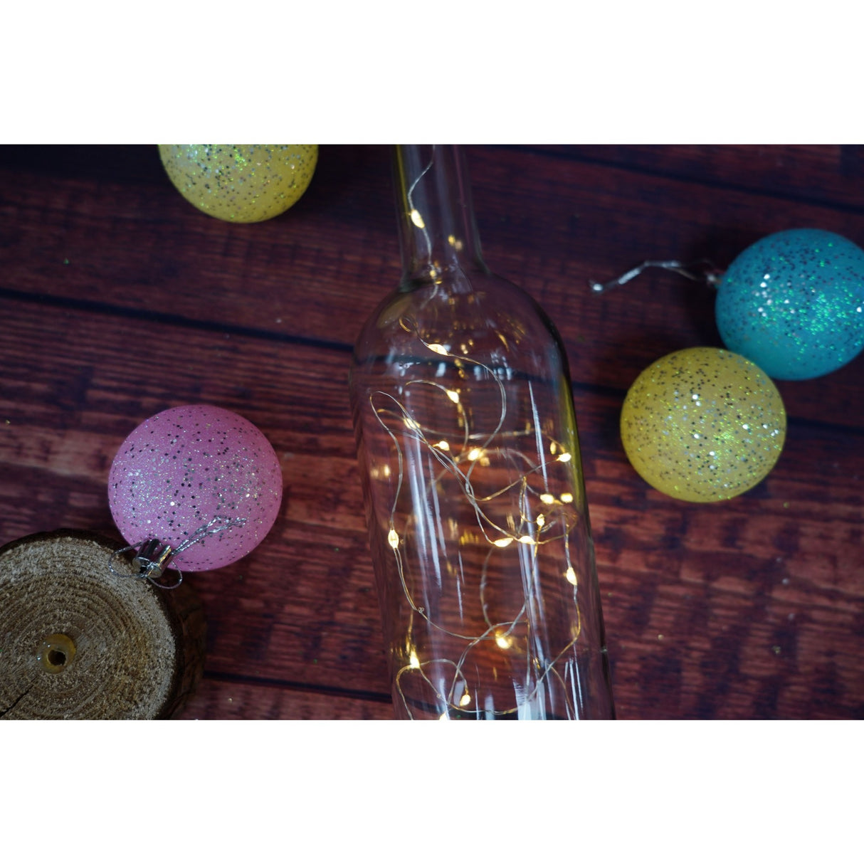 Instalatie de Craciun, Liniara, 2 m, Baterii, 20 LED-uri, Alb Cald, Fir Cupru, Interior/Exterior, Vivimall - vivimall.ro