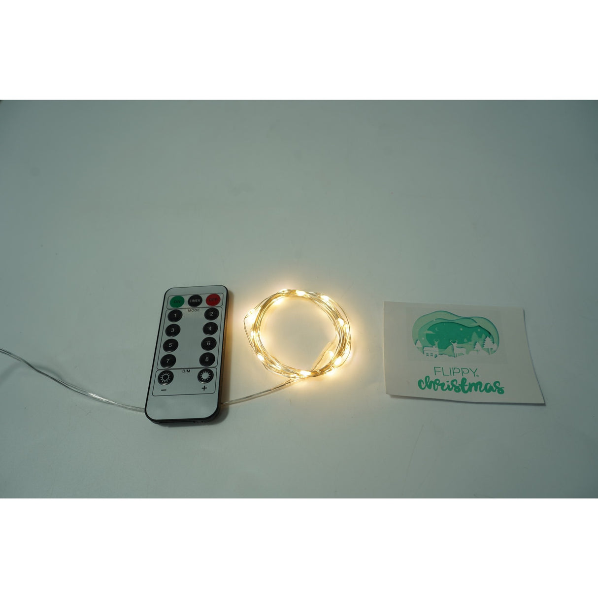 Karácsonyi installáció, 2 méter, 20 LED, 8 funkciós távirányító, USB, rézhuzal, lineáris, beltéri/kültéri
