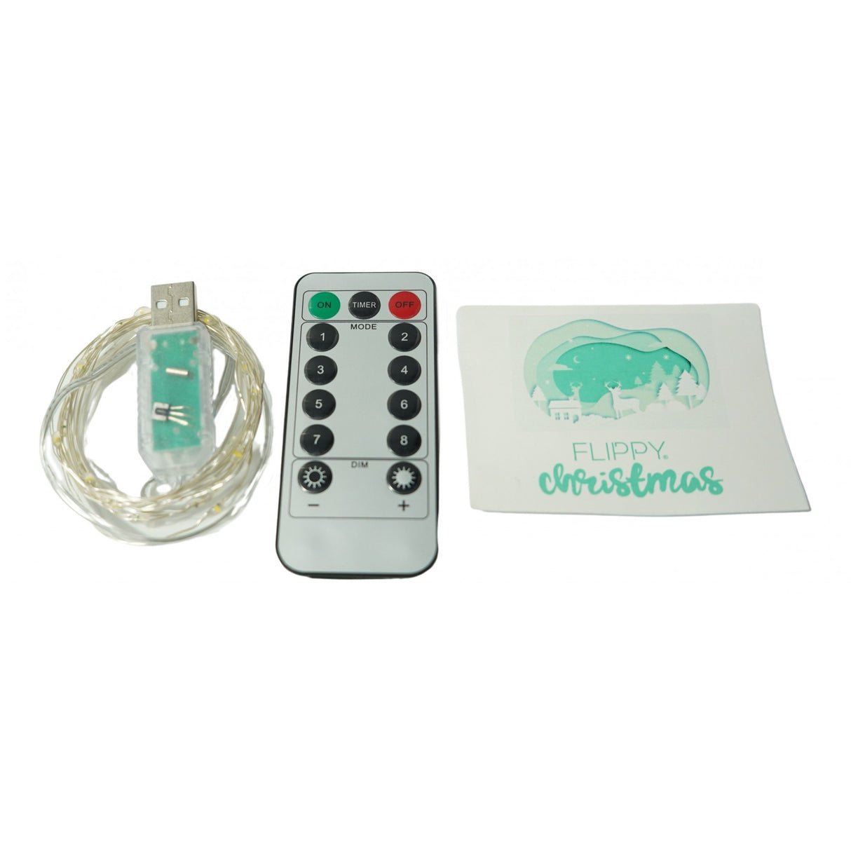 Karácsonyi installáció, 2 méter, 20 LED, 8 funkciós távirányító, USB, rézhuzal, lineáris, beltéri/kültéri