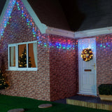 Karácsonyi installáció, 20 M, 572 LED, Rojtos, Piros / Zöld /, Villogó, Transzformátor távirányítóval, Összekapcsolható, 5 M hosszabbító kábel mellékelve, Fekete vezeték