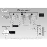 Instalatie Craciun, 20 m, 572 Led-uri ,Franjuri, Rosu / Verde/ Albastru, Flash, Transformator, Interconectabila, Prelungitor 3 m inclus, Fir Alb, Flippy - vivimall.ro