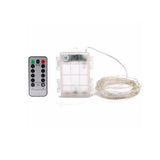 Instalatie de Craciun, Vivimall, Decoratiune de Craciun, 200 Beculete LED, cu Baterii si Telecomanda, cu 8 Functii, Lungime 20 m, Alb rece - vivimall.ro